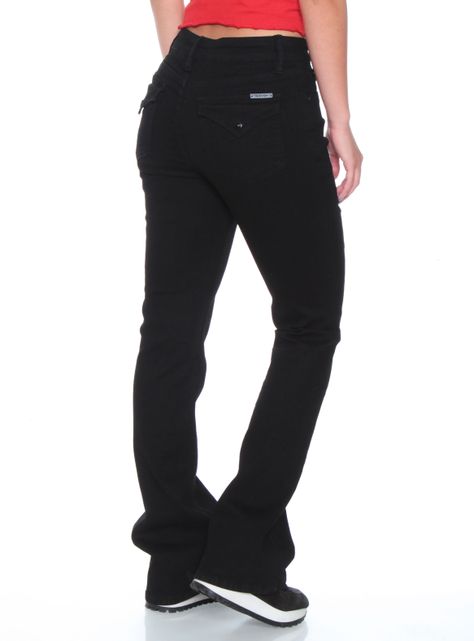 Jeans Recto con Tiro Alto y Pretina Básica-1