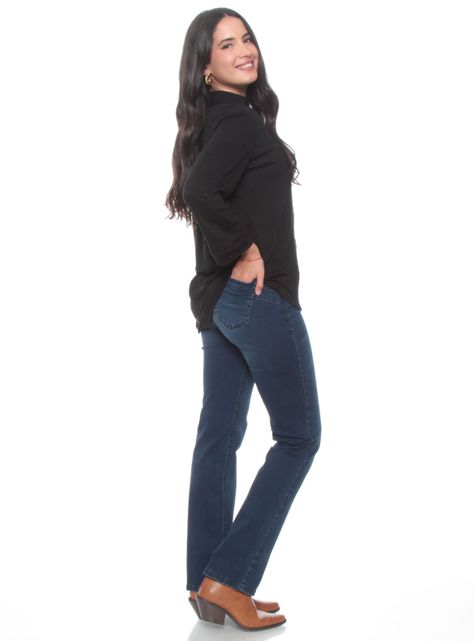 Blusa Manga 3/4 Ajustable Sólida Cuello Camisero-4