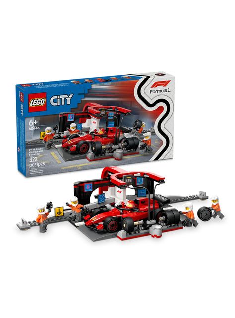 Lego Parada Pits de F1 y Equipo de Mecánicos Auto Ferrari-1