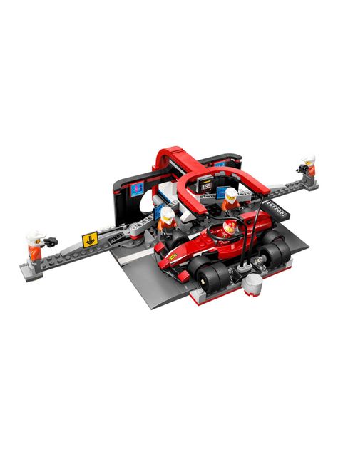 Lego Parada Pits de F1 y Equipo de Mecánicos Auto Ferrari-2