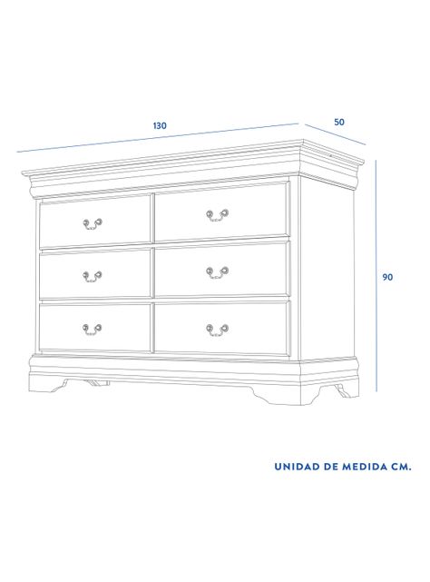 Cómoda 6 Cajones Miro Chocolate 130 x 90 x 50 cm-1