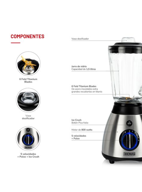 Licuadora 1.5 Litros 800W TH-510Vi-4