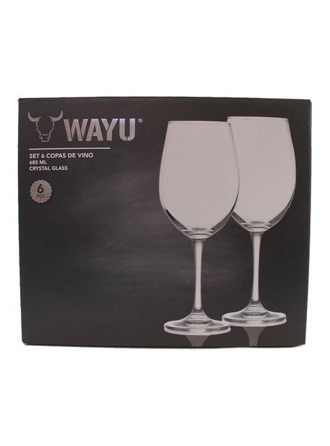 Set 6 Copas Vino 680 ml Cristal-2