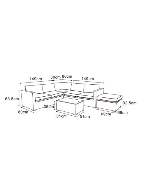 Juego de Living Terrazas Modular Cannas Outzen-1