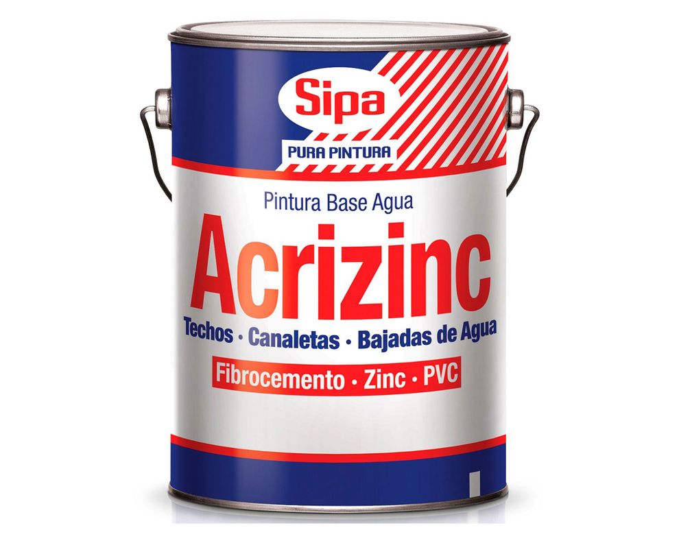Pintura techo 1 galon Acrizinc rojo colonial satin Sipa