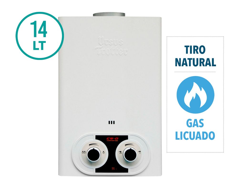 Calefont tiro natural 14 lt gas licuado C14D Ursus Trotter-1