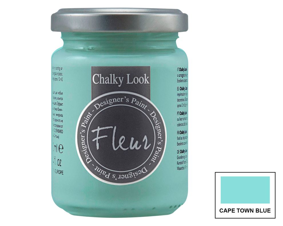 Pintura 130 ml Chalky look cape town blue mate Fleur-0