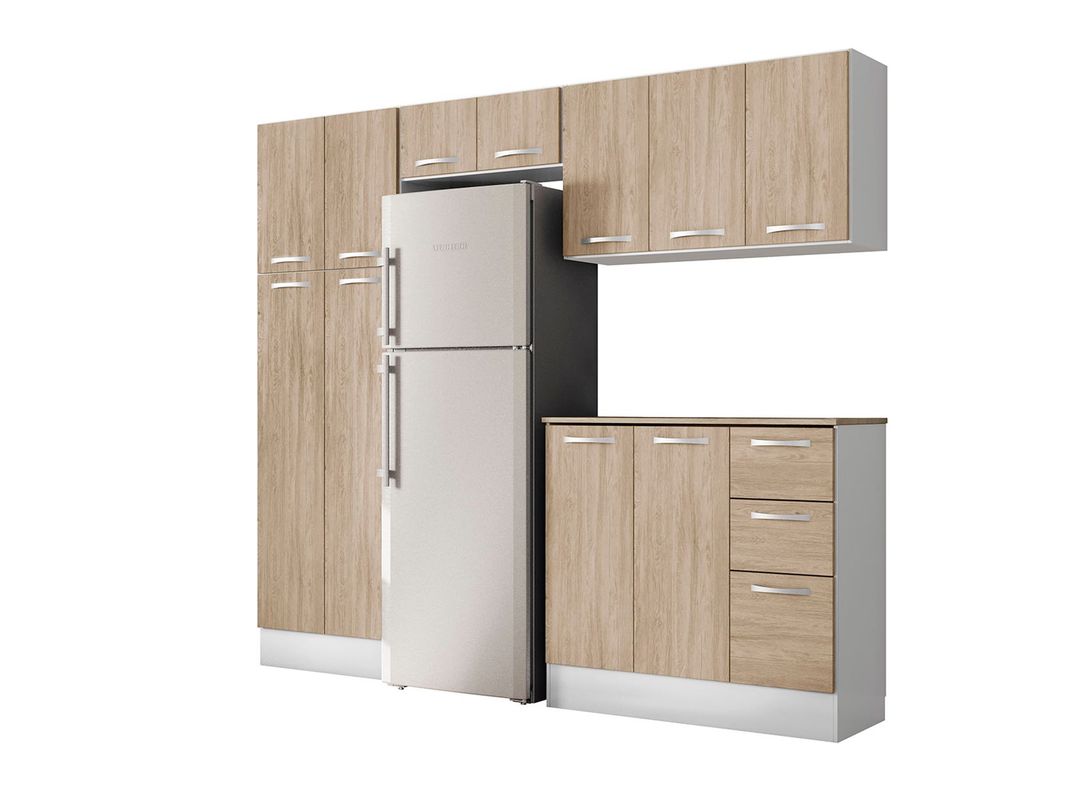 Kit cocina 11 puertas 3 cajones Sevilla blanco/vainilla Favatex-3