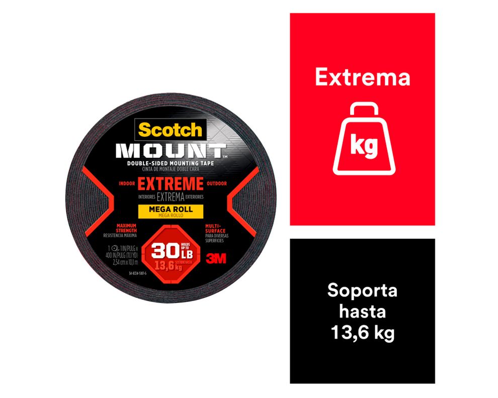 Cinta montaje doble faz Extrema 2.54 cm x 10.1 m negro-1