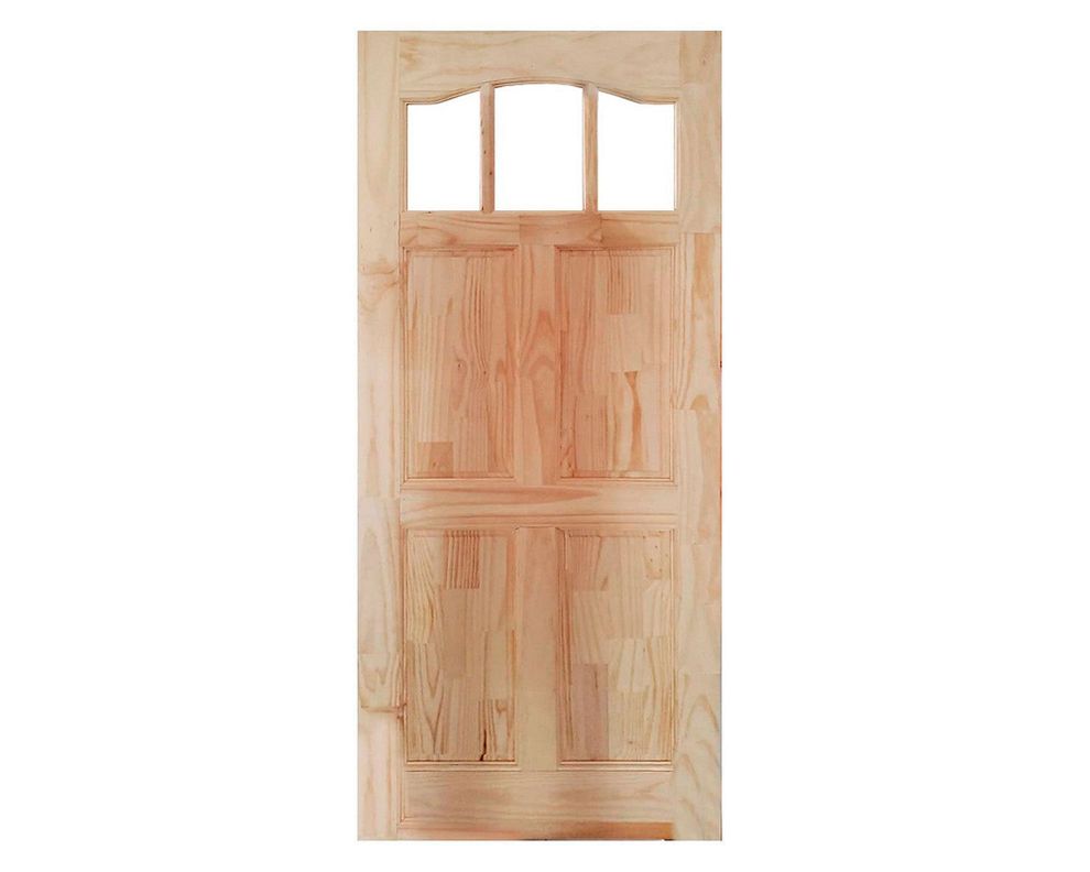 Puerta Pino Radiata Emiliana 70x210 cm 3 vidrios Moldupanel-1