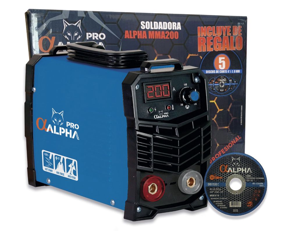 Soldadora arco manual 200A MMA 200 Alpha Pro-3