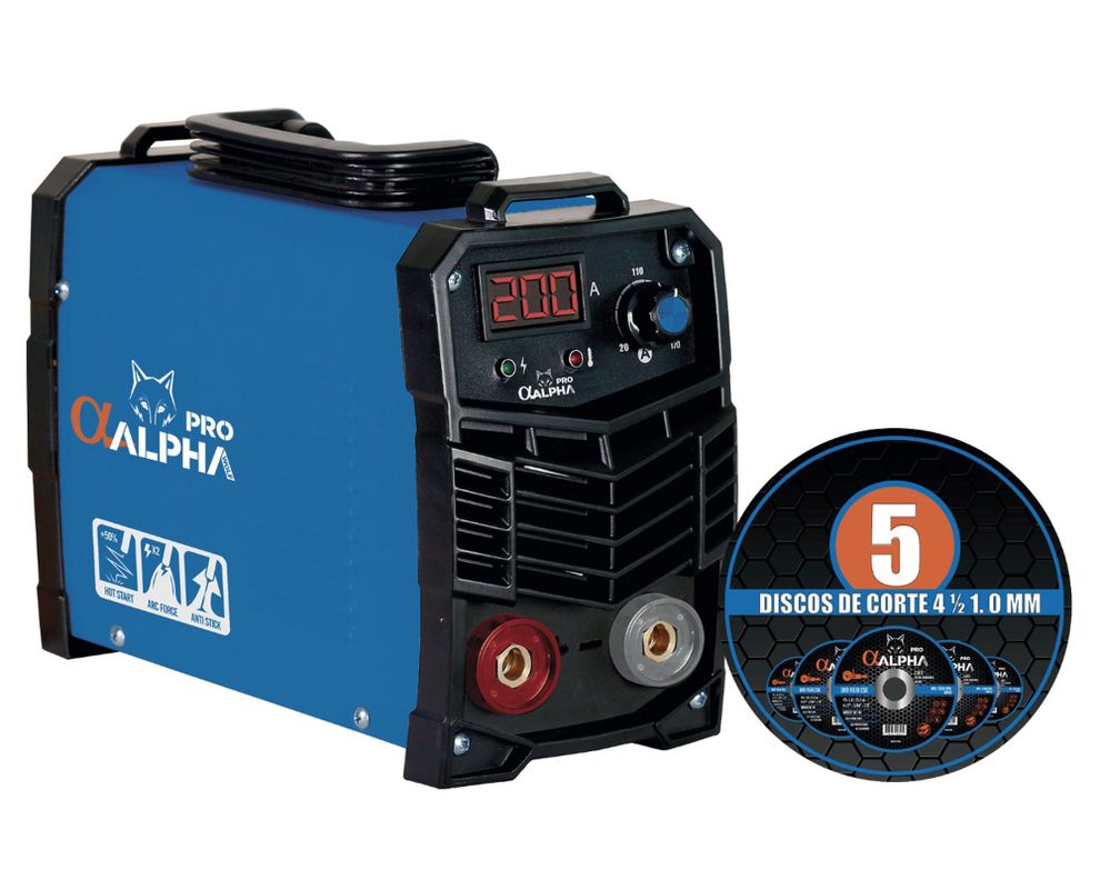 Soldadora arco manual 200A MMA 200 Alpha Pro-0