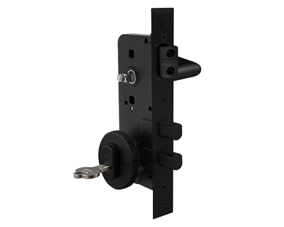 Cerradura embutida 1080960RR+K.D negro