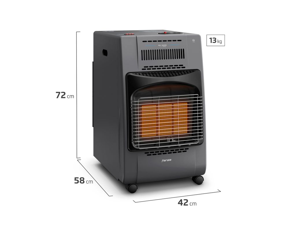 Estufa gas híbrida Fel 1500H gris-8