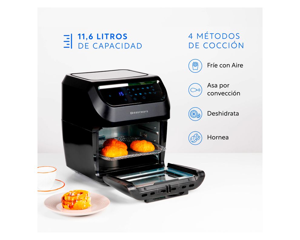 Freidora de aire 11,6 litros Air Fryer Plus negro EasyWays.-1
