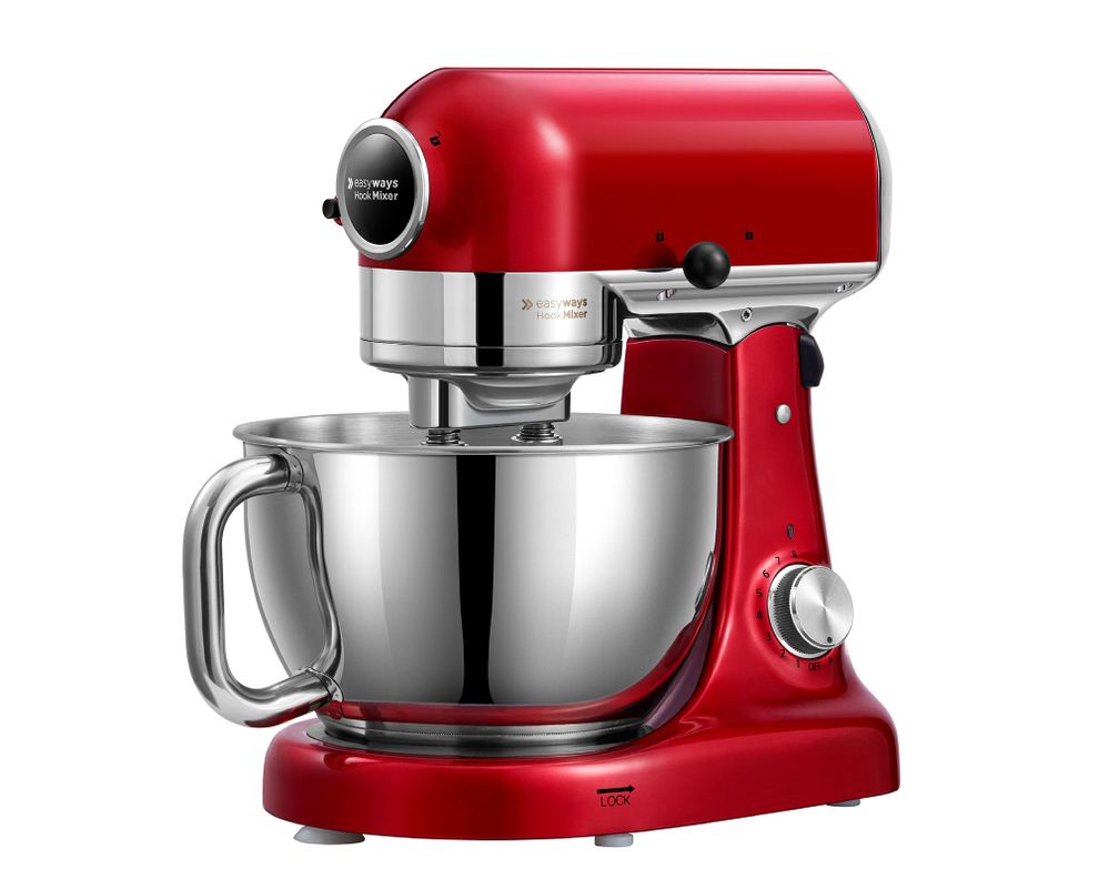 Batidora pedestal Hook Mixer rojo EasyWays.-6
