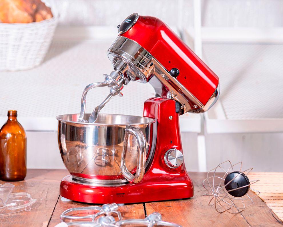 Batidora pedestal Hook Mixer rojo EasyWays.-1