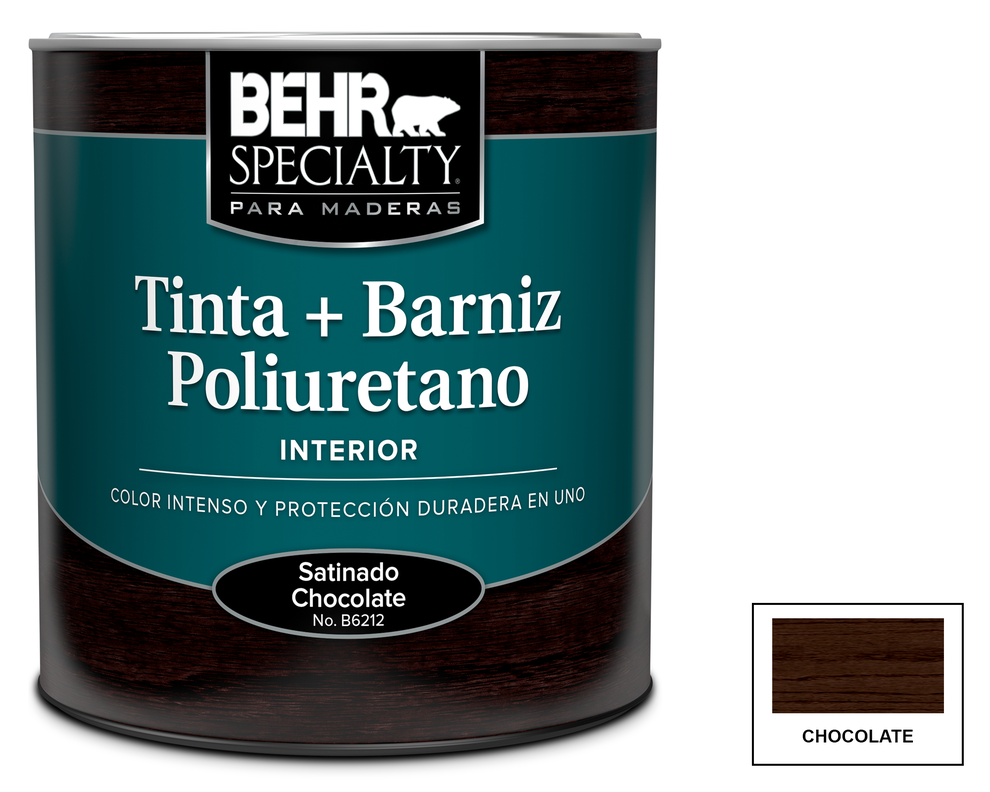 Barniz al agua 1/4 galón chocolate brillo Behr-0