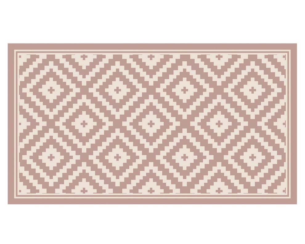 Alfombra de cocina 50x90 cm Rombos rosado