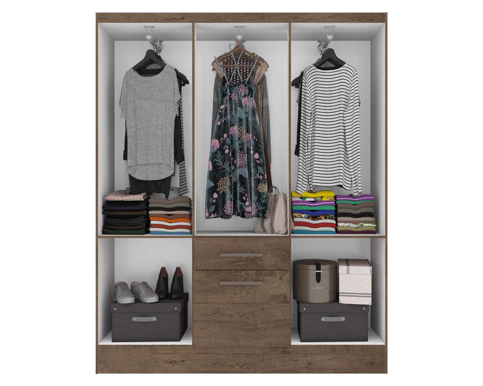Clóset 6 puertas 1 cajón 1 zapatero Moca M+Design-2