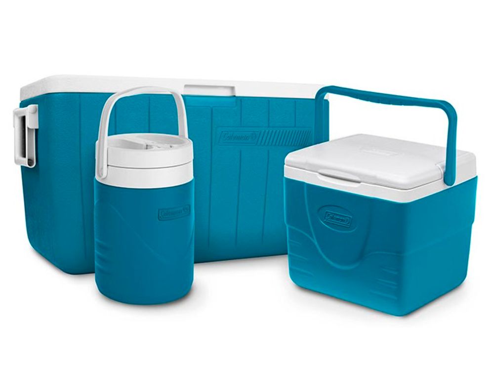 Combo cooler Chiller 48 Qt + 5 Qt + 1 galón azul ocean