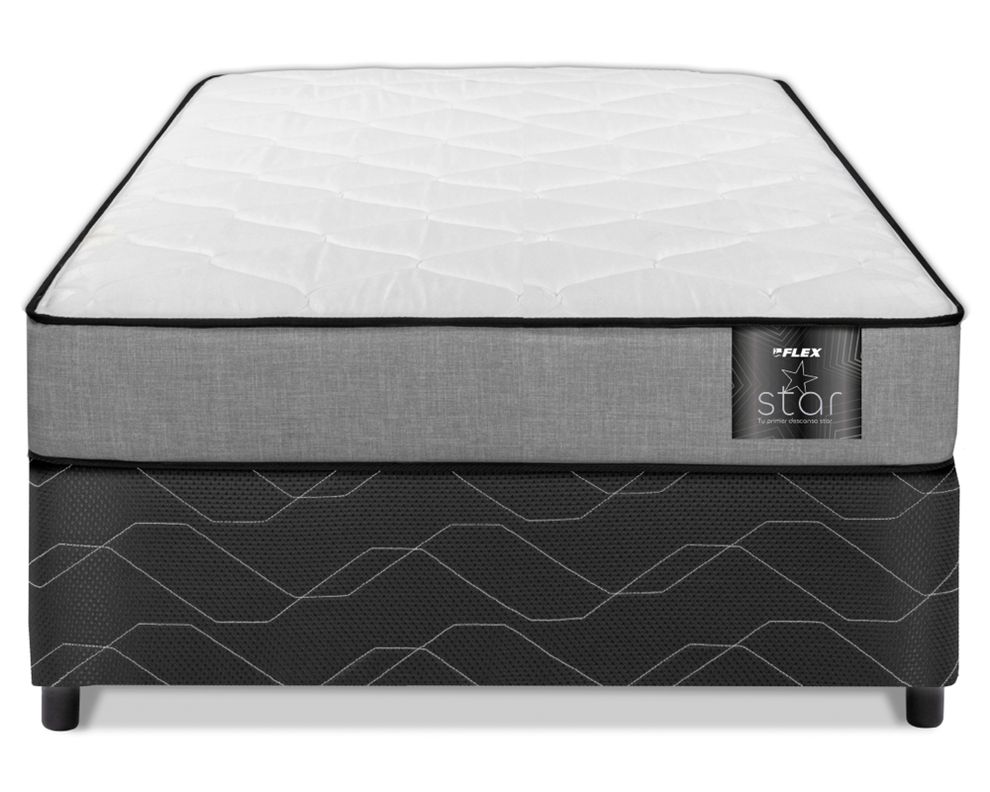 Cama europea 1 plaza x 190 cm gris Star-0