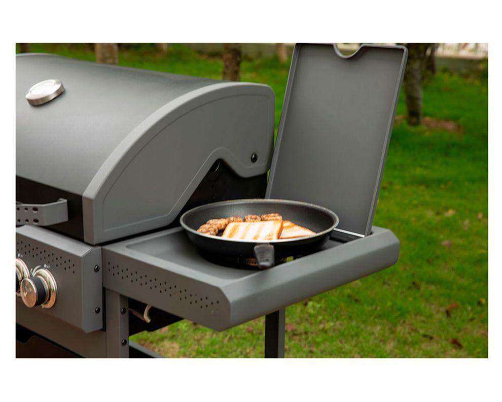Parrilla a gas 4 quemadores + quemador lateral Misisipi-16