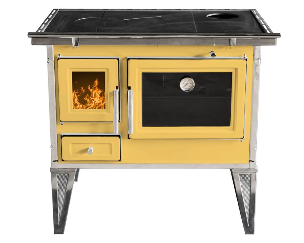 Cocina leña Calbuco L80 amarillo