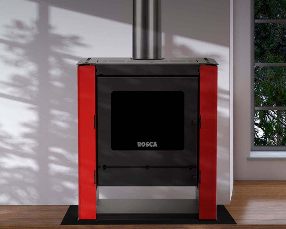Calefactor leña Gold 500 rojo/negro-4