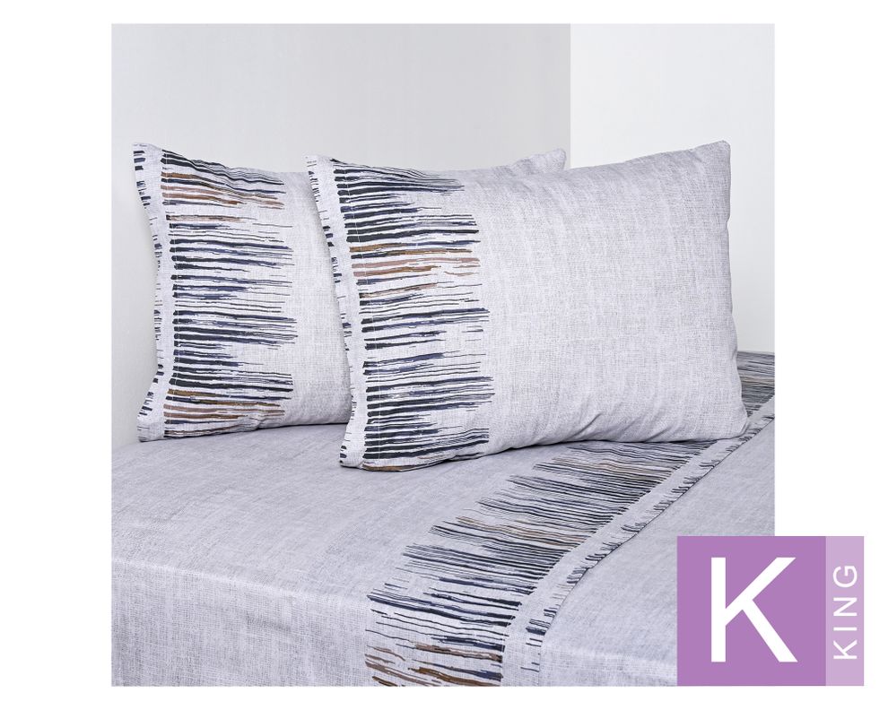 Sábanas King 144 hilos Bluestone estampada