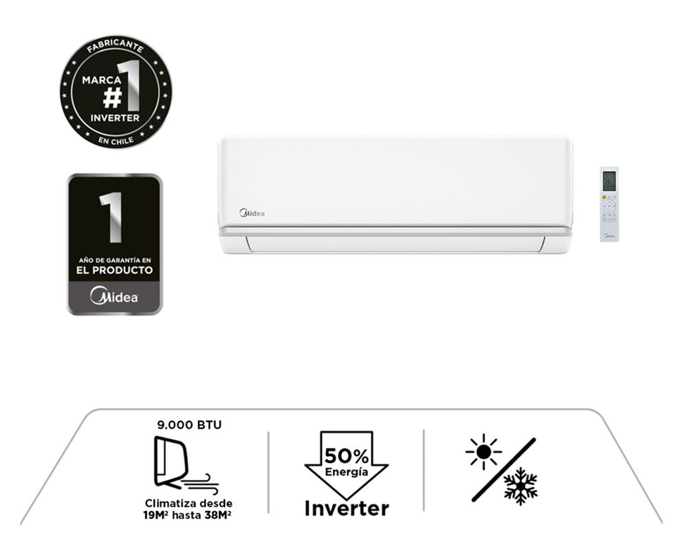 Aire acondicionado split inverter XTRA09K 9000 BTU frío/calor-1