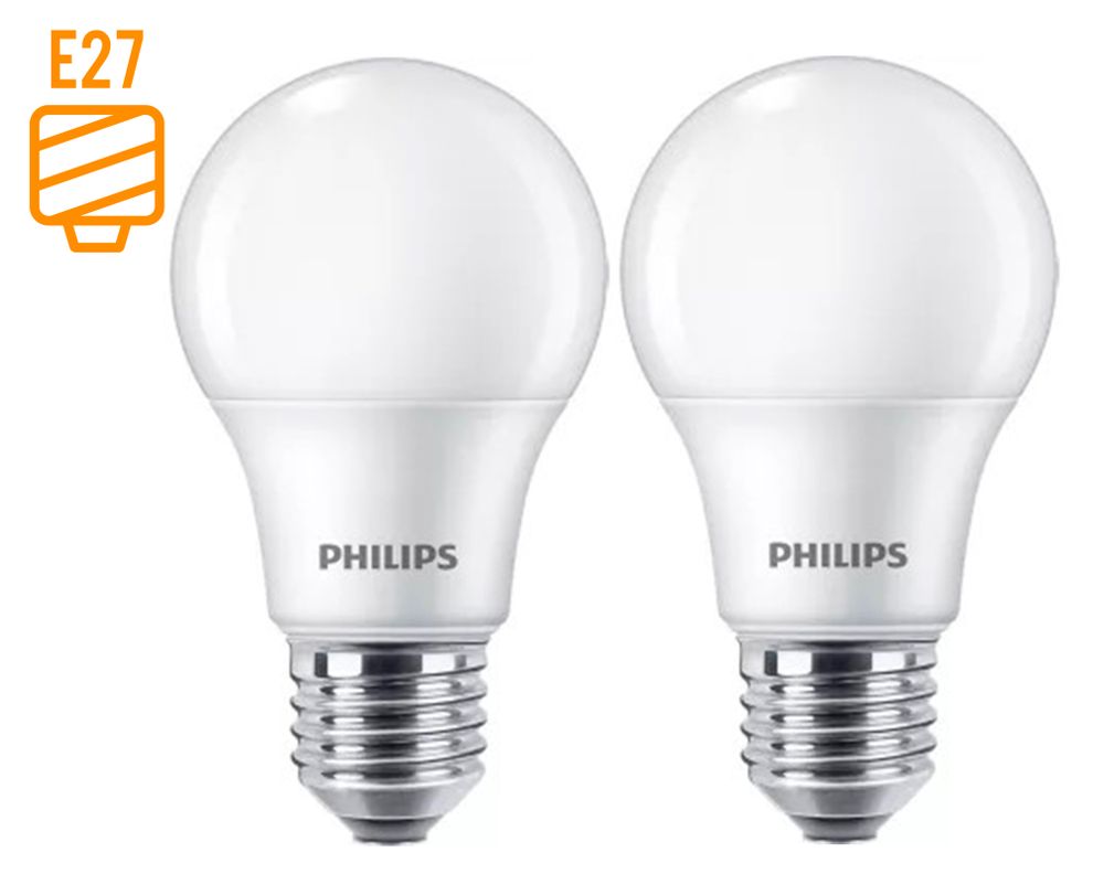 Pack 2 ampolletas led 10.5 W E27 luz fria EcoHome