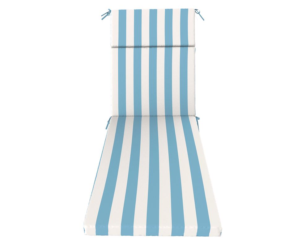 Cojín reposera Rayas azul/blanco 60x195 cm