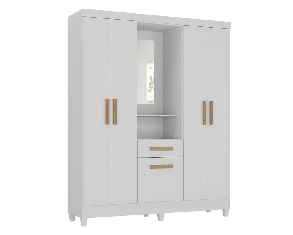 Clóset tocador 4 puertas 1 cajón 1 zapatera Valerie blanco 180x144