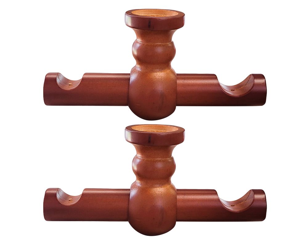 Soporte doble techo 19/28 mm madera chocolate 2 unidades