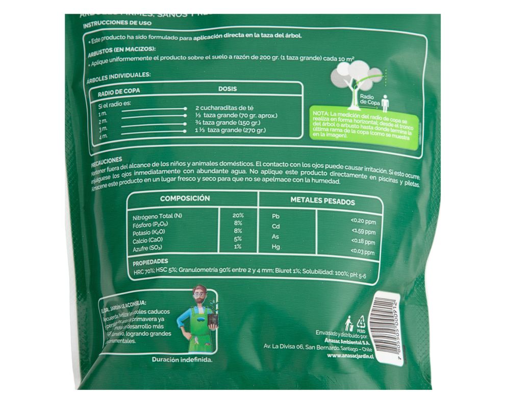 Fertilizante árboles/arbustos 1 kg-3