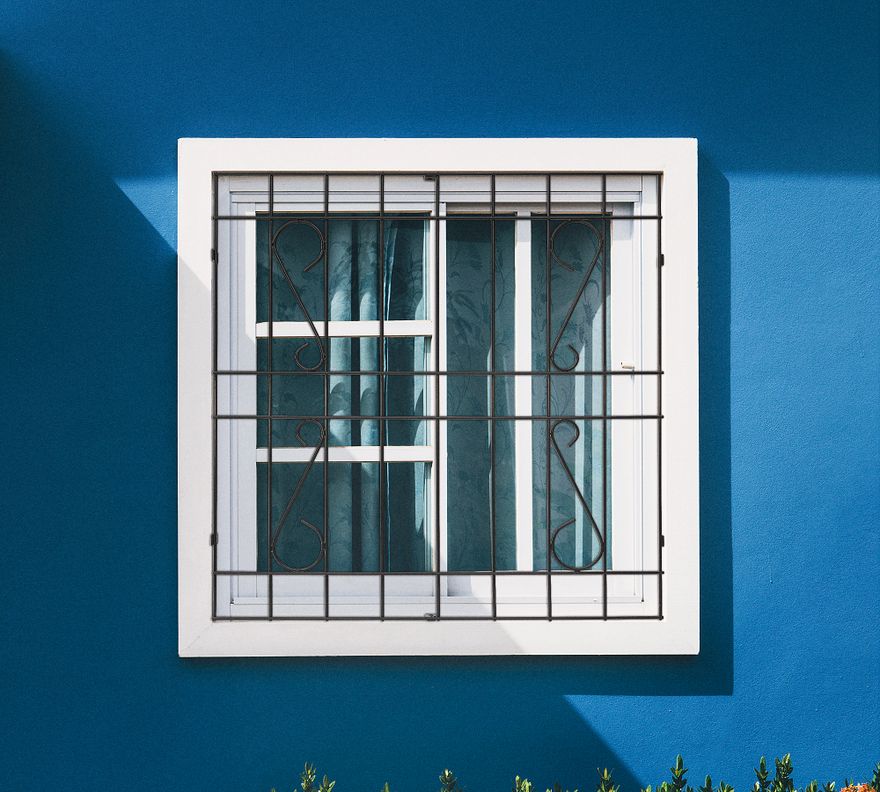 Protección Ventana Barra Acero Negro 100x100 cm