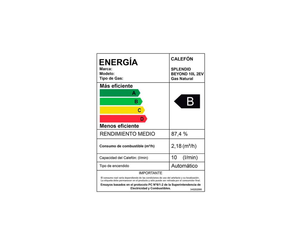 Calefont ionizado tiro natural Beyond 10L 2EV GN 10 litros gas natural-7