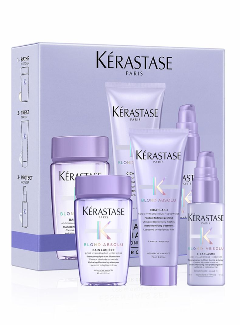 Set Reparación Cabello Rubio Blond Absolu Shampoo 80 ml + Acondicionador 75 ml + Serum 45 ml