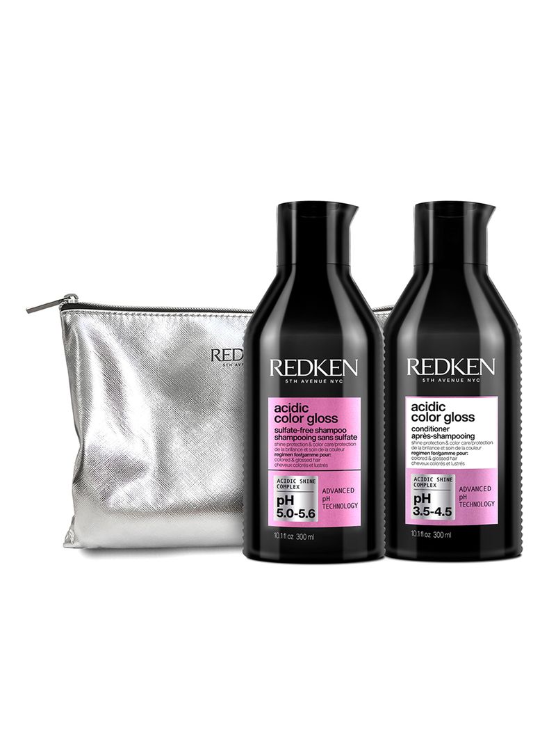 Set ACG Brillo Intenso Cabello Con Color Gloss Shampoo 300ml + Acondicionador 300ml Redken-0