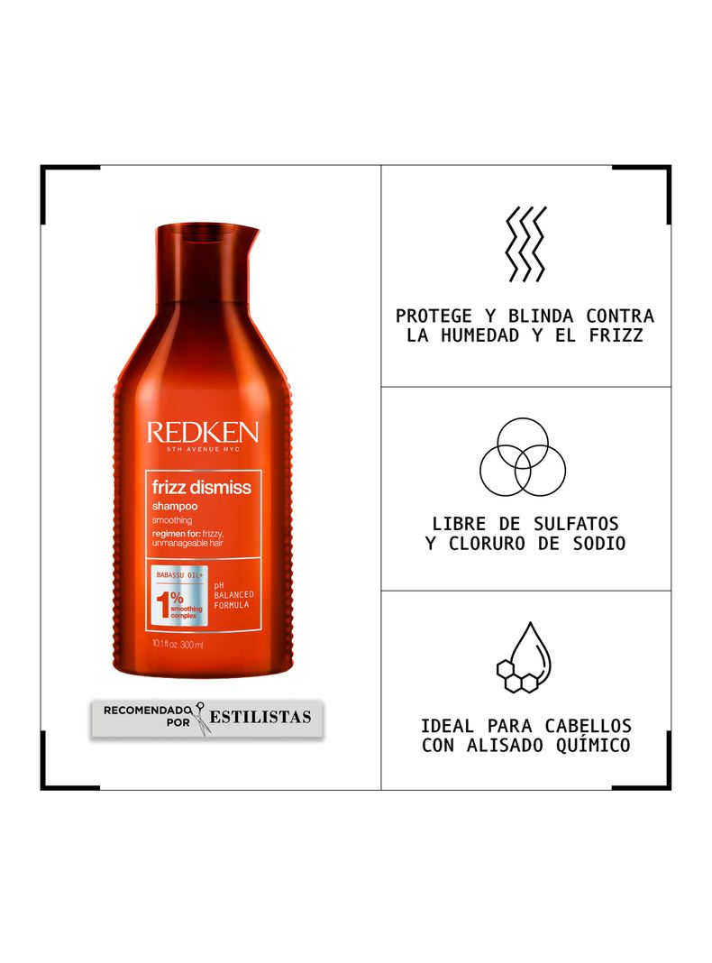 Set Frizz Dismiss Anti Frizz Shampoo 300ml + Acondicionador 300ml Redken-2