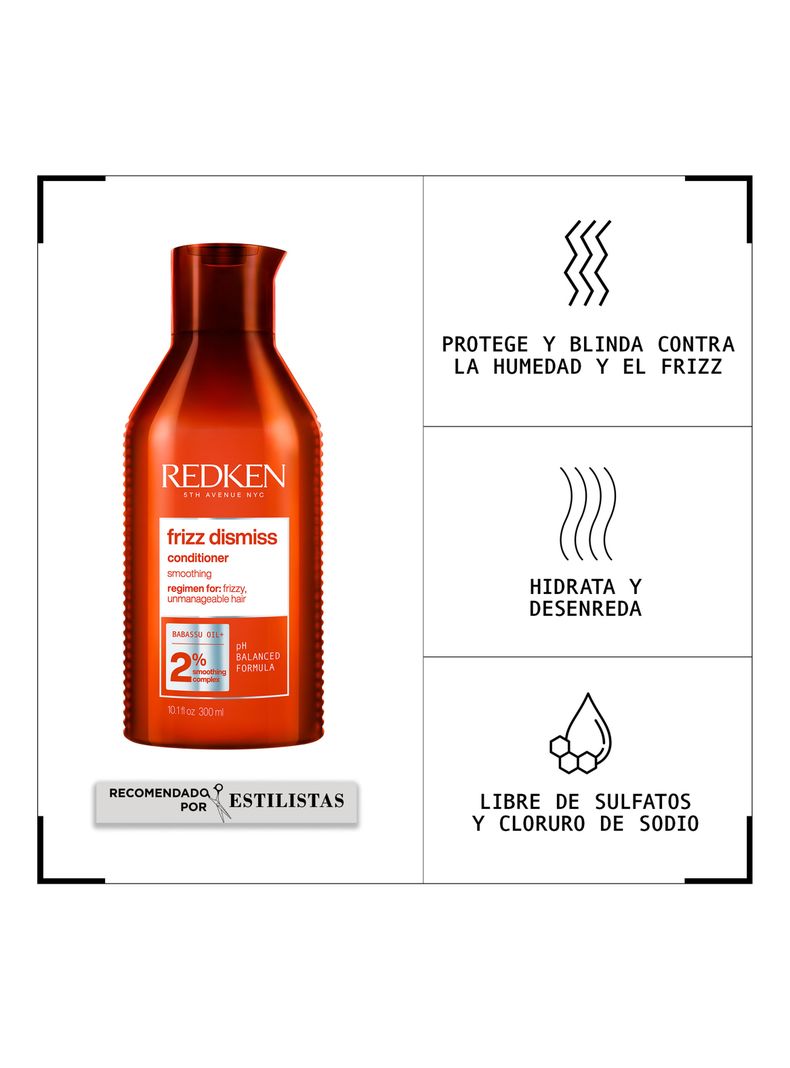 Set Frizz Dismiss Anti Frizz Shampoo 300ml + Acondicionador 300ml Redken-1