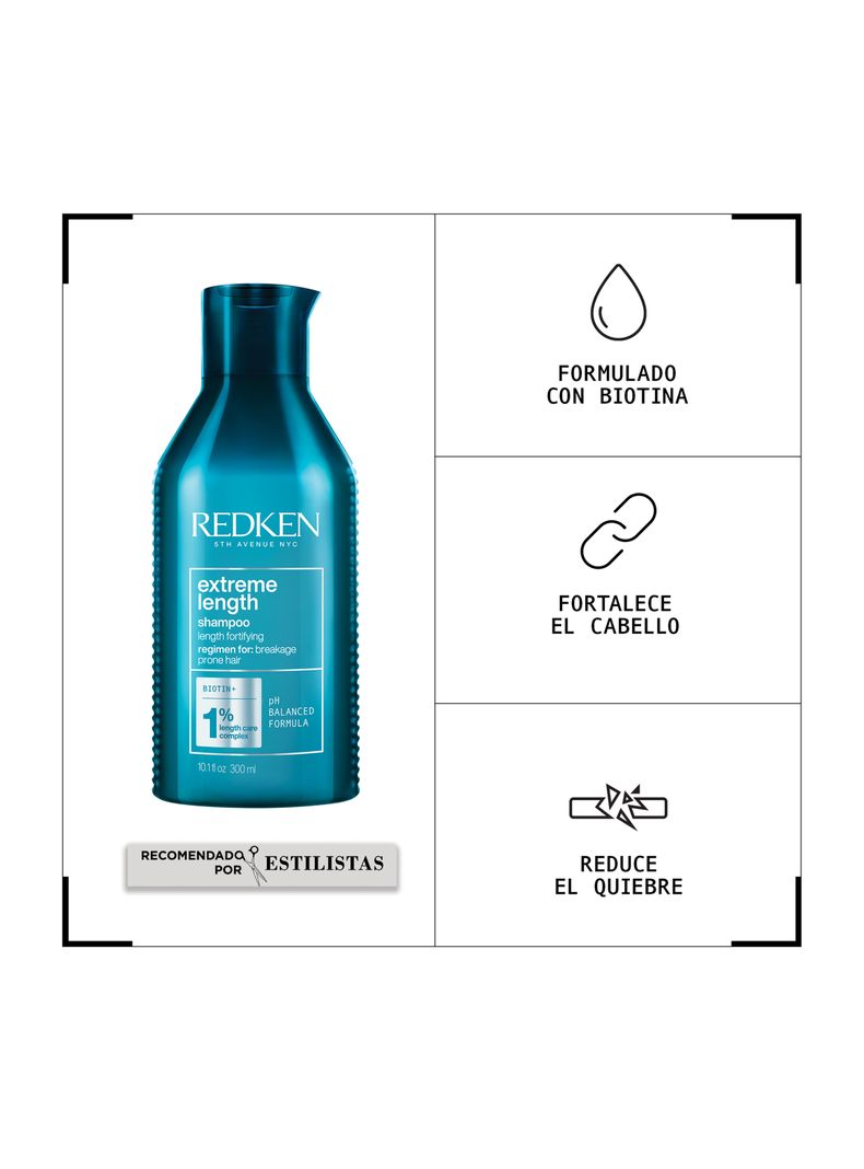 Set Fortalecedor de Largos Cabello Quebradizo Extreme Length Shampoo 300ml + Acondicionador 300ml-1