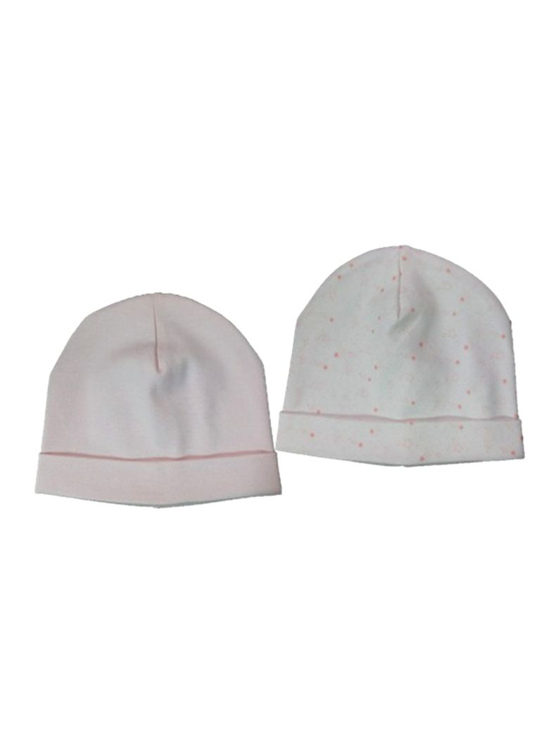 Gorro Bipack Liso y Estampado Rosado