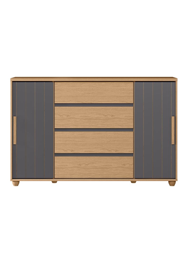 Cómoda Evidenza 2 Puertas 4 Cajones Gris