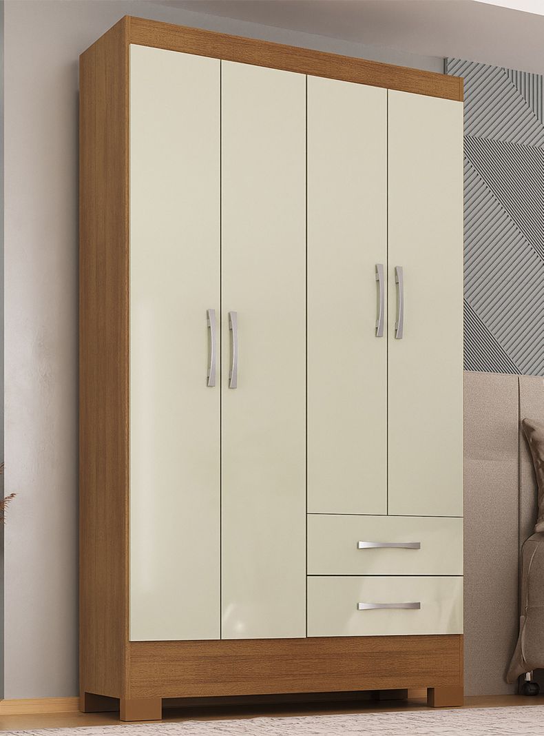 Clóset 4 Puertas 2 Cajones Canela Blanco Off White-3