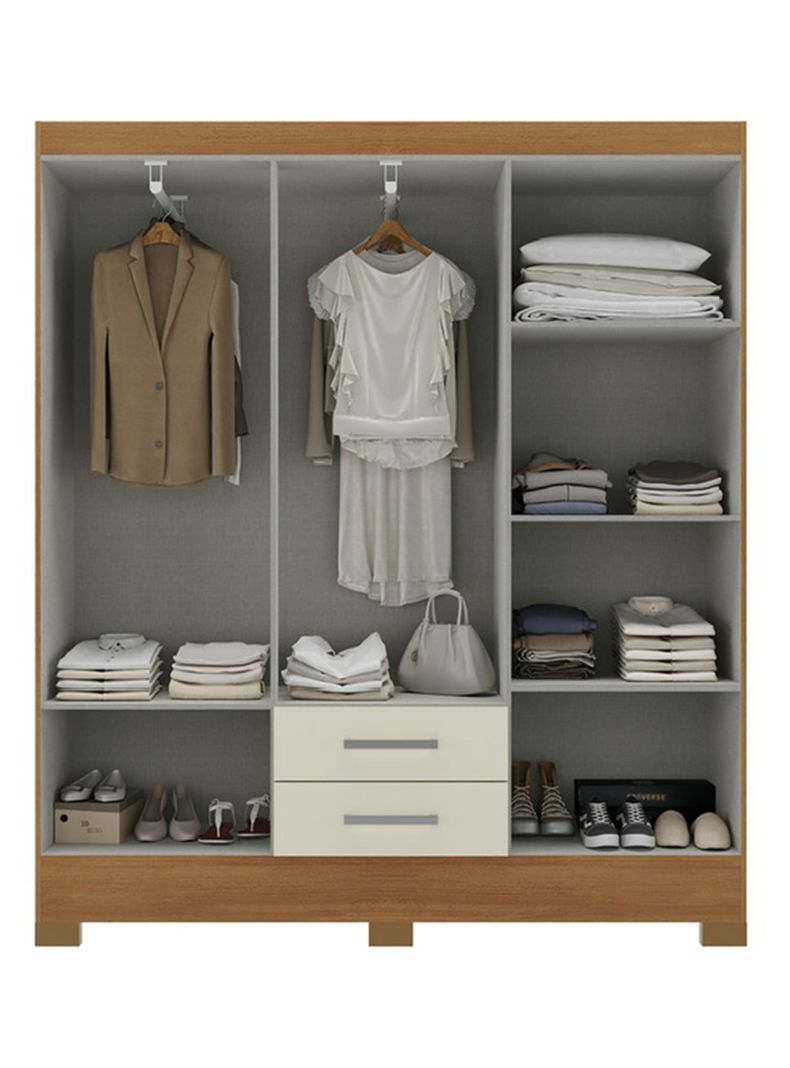 Clóset 6P 2C + Cómoda 5C Canela Blanco Off White-2