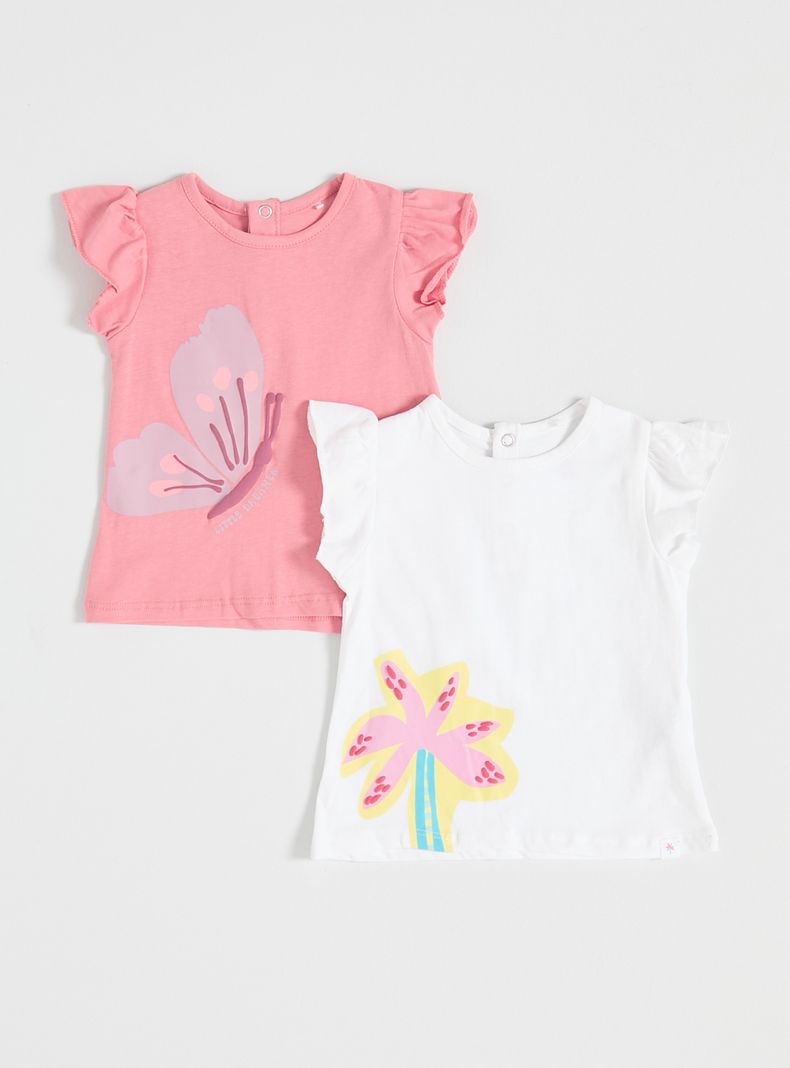 Polera Bipack con Vuelos y Estampado Lateral a $3.490
