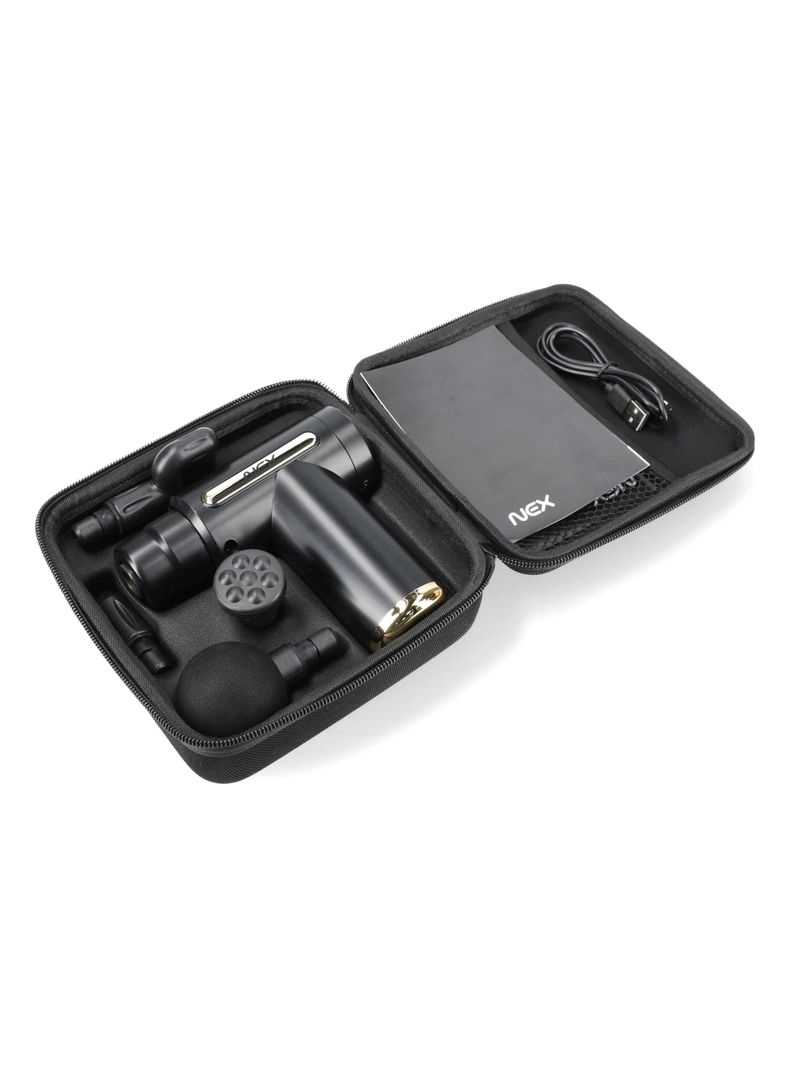 Pistola de Masaje 6 Niveles con Control Digital y Estuche Negra-3