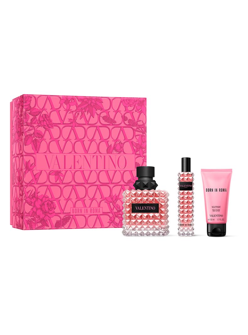 Set Perfume Born In Roma Donna Mujer 100 ml + BL 50 ml + 15 ml Valentino-0